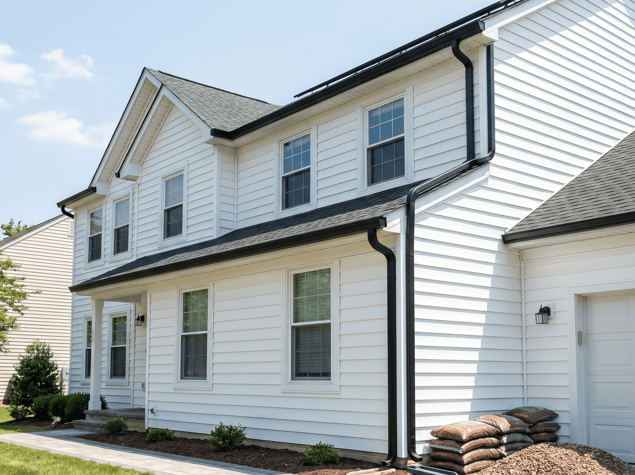 New Home Siding Modern white siding installation for a fresh, clean look.